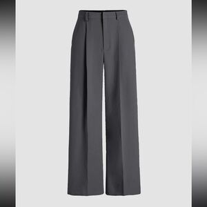Petite High waist pleated wide leg pants (XS)